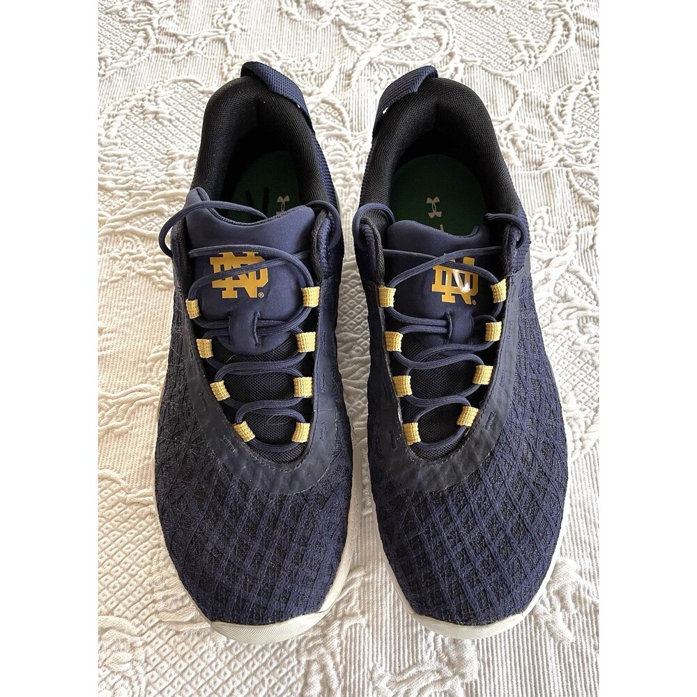 Under Armour Notre Dame Athletic Shoe Blue w Gold Accent Size M 14 / W 15.5
